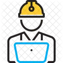 Worker Roustabout Engineer Craftsmen Builder Hardhat Employee Construction Contractor Professional Icon