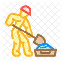 Worker Mixing Cement Icon