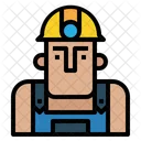 Worker Man Magnifying Icon