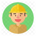 Worker Avatar Construction Icon