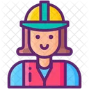 Worker Female Female Construction Icon