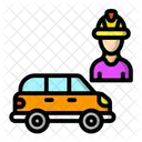 Worker Person Car Icon