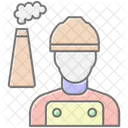 Worker In Factory Icon Lineal Color Icon Icon