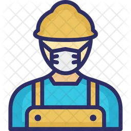 Worker Wearing mask  Icon