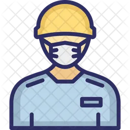 Worker Wearing mask  Icon