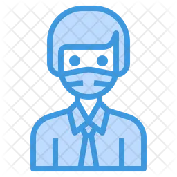 Worker With Facemask  Icon