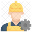 Worker with gear  Icon