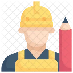 Worker with pencil  Icon