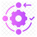 Workflow Arrows Cogwheel Icon