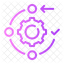 Workflow Arrows Cogwheel Icon