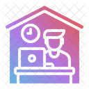 Workfromhome Working Computer Icon