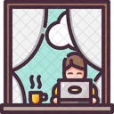 Coffee Home Laptop Icon