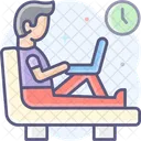 Working Working Time Working On Sofa Icon