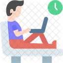Working Working Time Working On Sofa Icon