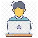 Working Computer Workers People Icon