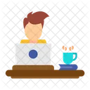 Work From Home Working Computer Icon