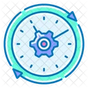 Working Hours Clock Gear Icon