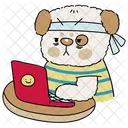Dog Working Late 아이콘