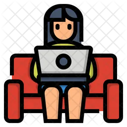 Working on a couch  Icon