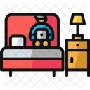 Working On Bed Bed Bedroom Icon