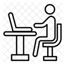 Working On Computer  Icon