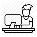 Working On Computer Icon