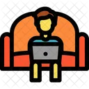 Working On Couch At Home Couch Icon