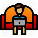Working On Couch At Home Couch Icon