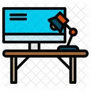 Working Place Laptop Desk Icon