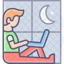Working Place Night Wokring Over Timer Working Icon