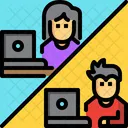 Teamwork Stay Home Team Icon