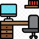 Desk Space Stay Home Icon