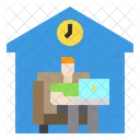 Man Working Home Icon
