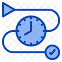 Working Time Clock Line Start Calendar Date Icon