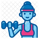 Fitness Woman Activity Lifestyle Healthy Gym Weight Icon