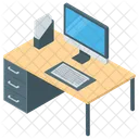 Computer Desk Office Working Icon