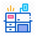 Workplace Desk Polygraphy Icon