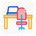 Workplace Table Chair Icon