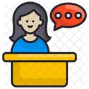 Workplace Woman Headset Icon