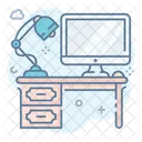Workplace Office Work Station Icon