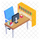 Place Of Work Office Table Workplace Icon
