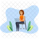 Workspace Woman Girl Illustration Icon