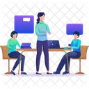 Workspace Office Home Illustration 아이콘