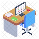 Workspace Workstation Employee Desk Icon