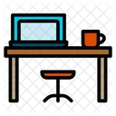 Worktable Working Place Laptop Icon