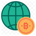 World Money Bitcoin Cryptocurrency World Global Icon