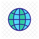 World Meridian Parallel Icon