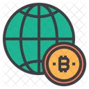 World Money Bitcoin Cryptocurrency World Global Icon