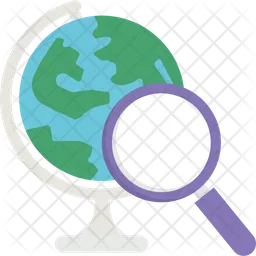 World Globe Search  Icon