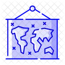 World Map Hanging Map Map Board Icon